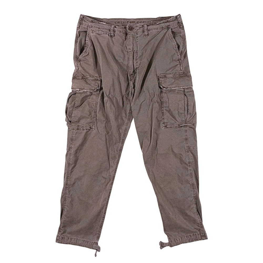 American Eagle Men 34x30 Cargo Pants Olive Green Straight Distressed Fit W35 L27